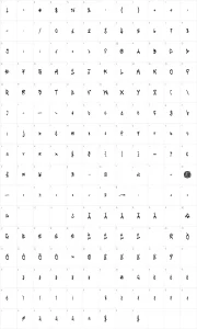Mapa de caracteres da fonte Tag It Yourself