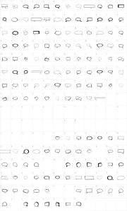 Mapa de caracteres da fonte Talkies