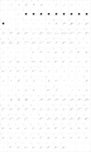 Mapa de caracteres da fonte Tamoro Script