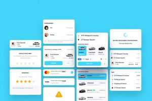 Taxi Booking UI Components Template (Sketch)