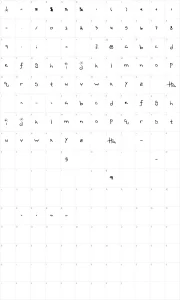 Mapa de caracteres da fonte Teen Dreem Magazeen
