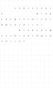 Mapa de caracteres da fonte Tender Puppies