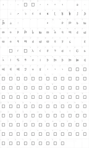 Mapa de caracteres da fonte Tengwar 3+4+5