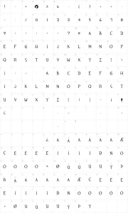 Mapa de caracteres da fonte TF2