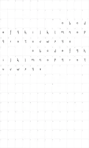 Mapa de caracteres da fonte The amazing grace