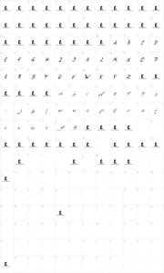 Mapa de caracteres da fonte The Angels