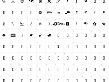 Mapa de caracteres da fonte The B.O.M.B. (Best Of Magurno Brushes)