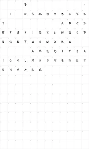 Mapa de caracteres da fonte The Battle Continuez