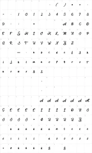 Mapa de caracteres da fonte The Blacklist