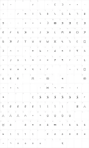 Mapa de caracteres da fonte The Block