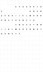 Mapa de caracteres da fonte The End Font
