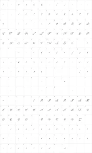 Mapa de caracteres da fonte The Fabulous Orchestra