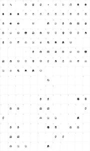 Mapa de caracteres da fonte The Freaky Face