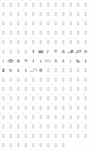 Mapa de caracteres da fonte The Happy Medium