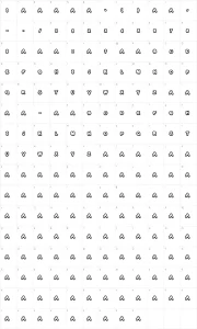 Mapa de caracteres da fonte The Kids Mraker