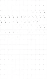 Mapa de caracteres da fonte The Loyalist