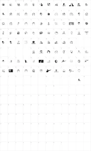 Mapa de caracteres da fonte The meme font