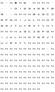 Mapa de caracteres da fonte The Rave Is In Your Pants