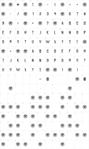 Mapa de caracteres da fonte The Sound of Truth