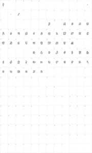 Mapa de caracteres da fonte The Worms