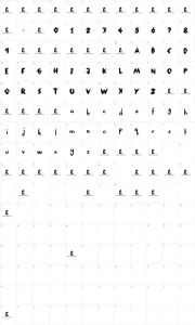 Mapa de caracteres da fonte Think Nothing