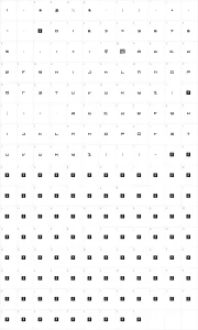 Mapa de caracteres da fonte Tiesto Font Regular