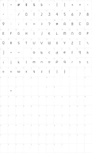 Mapa de caracteres da fonte TimeBurner