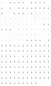 Mapa de caracteres da fonte Tommy's first alphabet