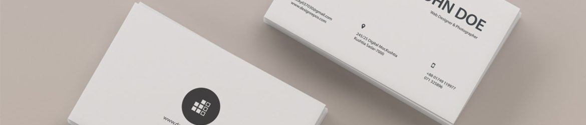 Top View Back and Front Business Card Mockup (PSD)