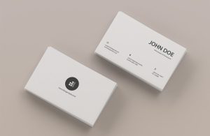 Top View Back and Front Business Card Mockup (PSD)