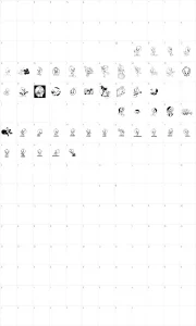 Mapa de caracteres da fonte Totally Tweetie