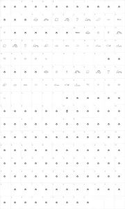 Mapa de caracteres da fonte Toy Cloud