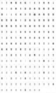 Mapa de caracteres da fonte TPF Display Symbol