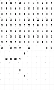 Mapa de caracteres da fonte Trashbox