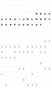 Mapa de caracteres da fonte Trasher 2
