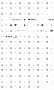 Mapa de caracteres da fonte Trekbats