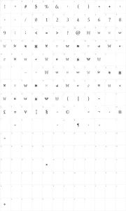 Mapa de caracteres da fonte Tribal Butterflies