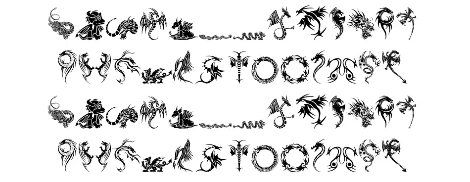Tribal Dragons Tattoo Designs