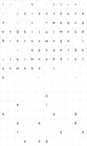 Mapa de caracteres da fonte TripSerif CE