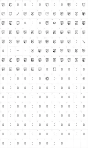 Mapa de caracteres da fonte Troll Bait