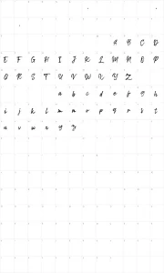 Mapa de caracteres da fonte Tropical Summer Brush