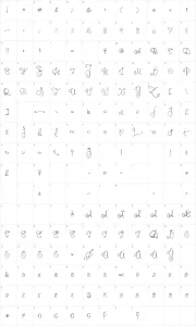 Mapa de caracteres da fonte Twelve Weeks Pregnant
