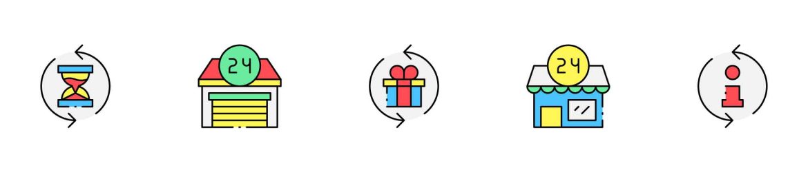 Twenty Four Hours Service Icons