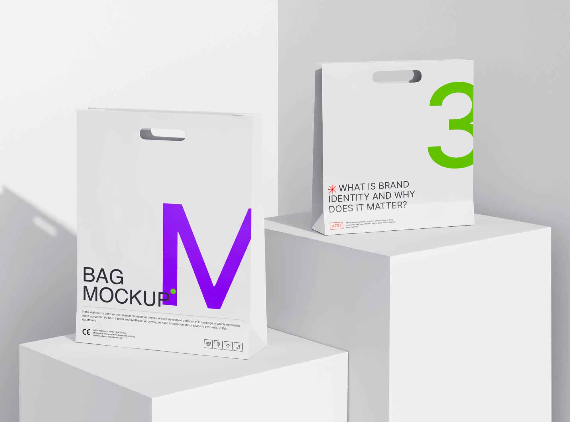 Two Paper Bags Mockup