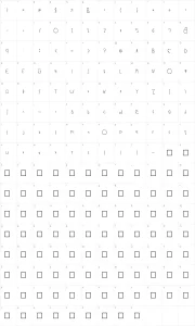 Mapa de caracteres da fonte Two Turtle Doves