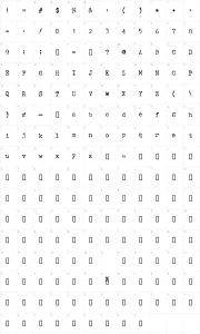 Mapa de caracteres da fonte Typewriter Oldstyle