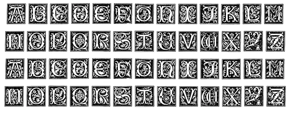Typographer Woodcut Initials One