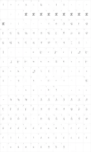 Mapa de caracteres da fonte Undergone