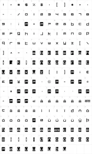Mapa de caracteres da fonte Unsteady Oversteer