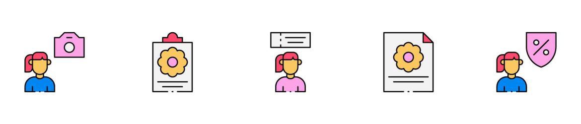 Vacation Planning Girl Trip Icons